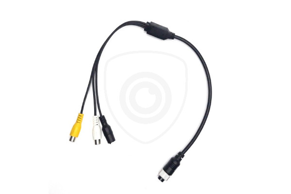 Y-Adapter vierpolig weiblich / 2x Cinch weiblich + Stromversorgung weiblich