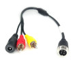 Redukcia 4-PIN samec / 2x RCA samec + napájanie DC samica