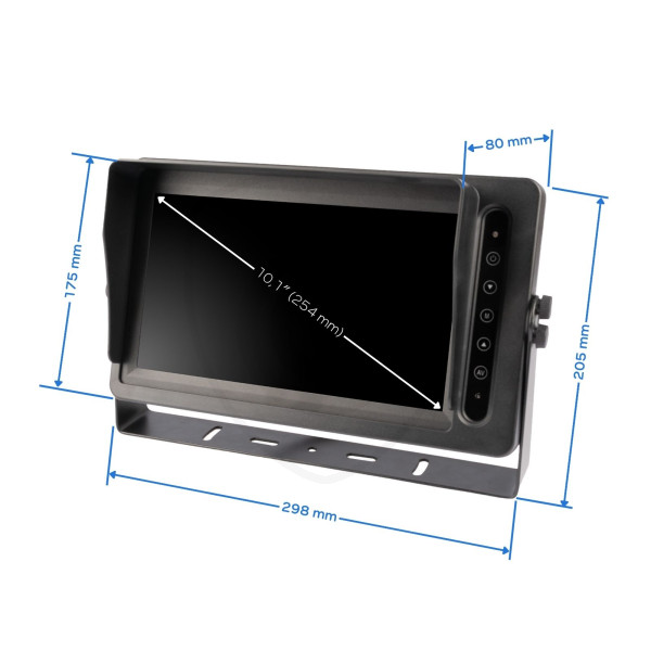 wasserdichter AHD-Monitor 10,1 Zoll Quad für Kamera Abmessungen