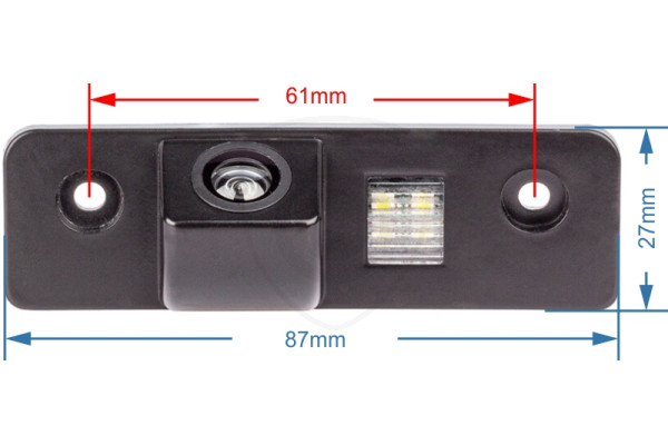 Abmessungen der Rückfahrkamera für Škoda Octavia 2 und Roomster