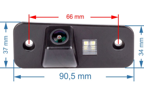 Abmessungen der Rückfahrkamera für Hyundai Santa Fe (2006 - 2012)