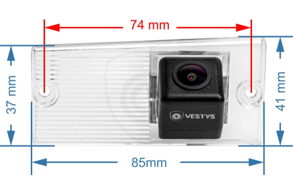 Abmessungen der Rückfahrkamera für Kia Sportage (2004 - 2010)