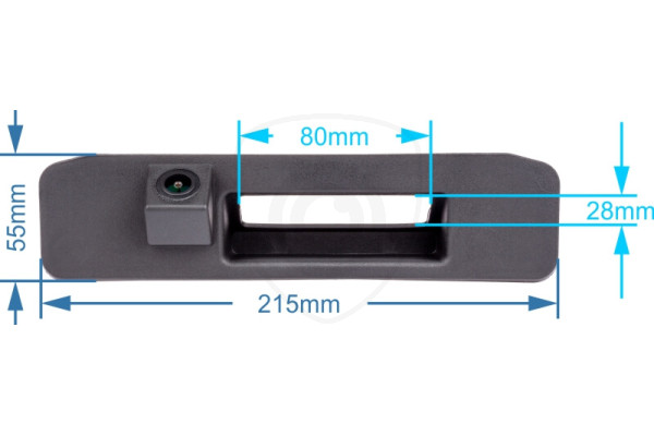 Abmessungen der Rückfahrkamera im Kofferraumgriff