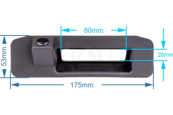 Abmessungen der Rückfahrkamera im Kofferraumgriff