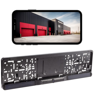 Nummernschildhalter mit Funk-Solar-Rückfahrkamera mit Anbindung an einen Handy