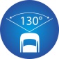 Symbol für den 130-Grad-Blickwinkel der Kamera
