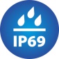 Symbol für die Wasserdichtigkeit der Kamera nach IP69K